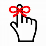 finger icon with a bow tied on it