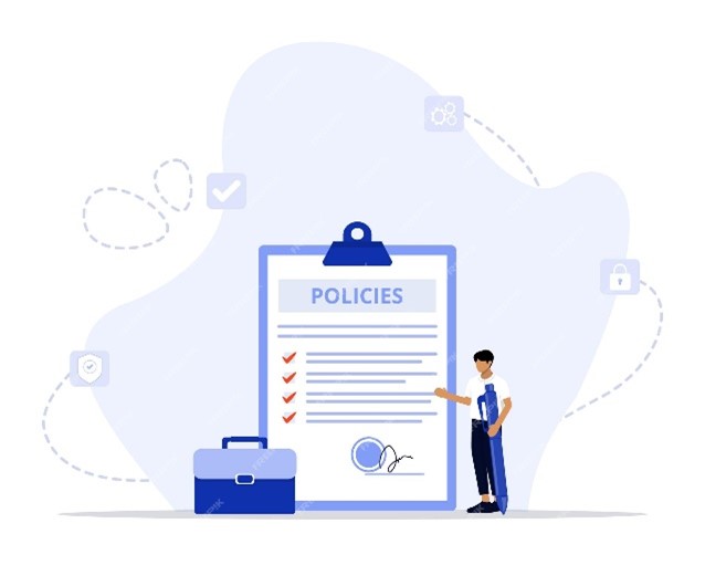 Illustration of a Clipboard that says policies