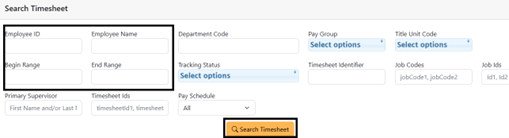 Enter employee id or name