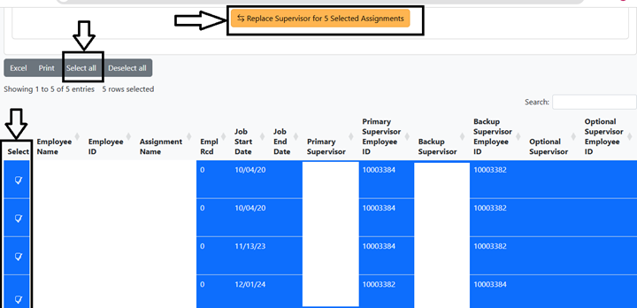 Select all assignments