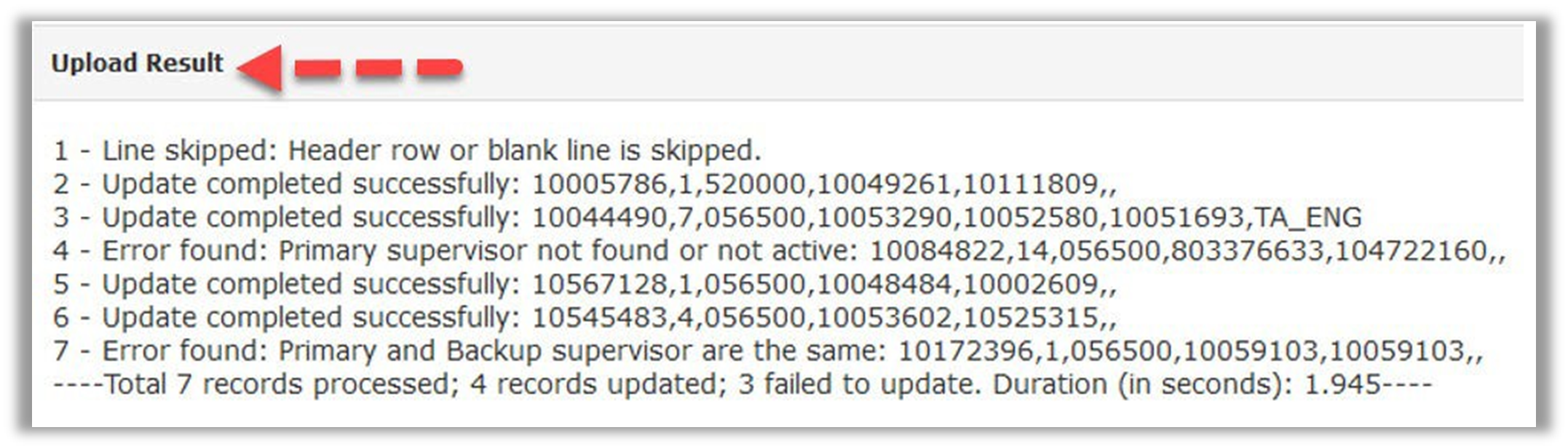 upload results