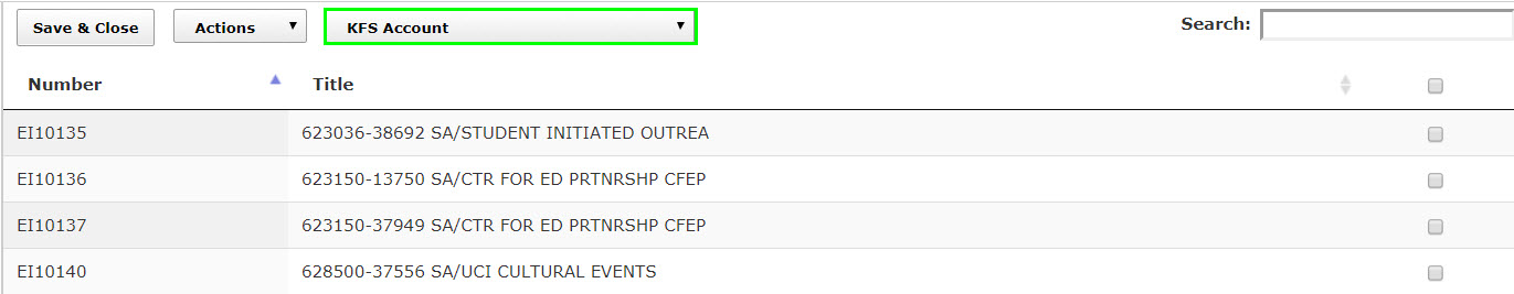 acct menu