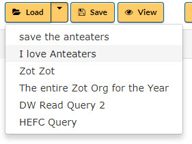 quick menu of saved queries